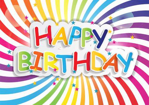 Happy Birthday Edible Icing Image - Rainbow - Click Image to Close